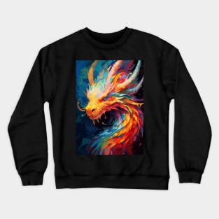 Fantasy Dragon Watercolor Painting Abstract Art Crewneck Sweatshirt